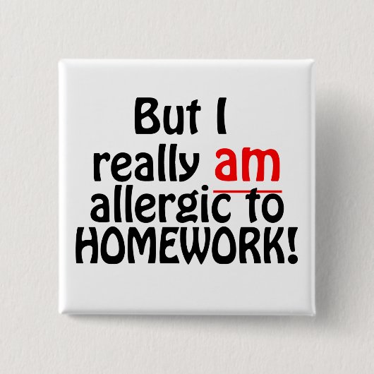 Allergisch voor thuiswerk Button (Voorkant)