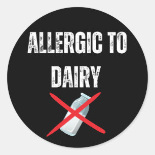 Allergisch voor zuivel ronde sticker