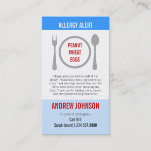 Allergy Alert Blue Sky Duotones Contactkaartje