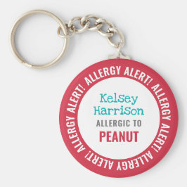 Allergy Alert Gepersonaliseerd Kinder School Sleutelhanger