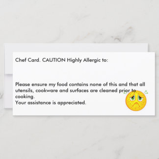 Allergy chef-kaart
