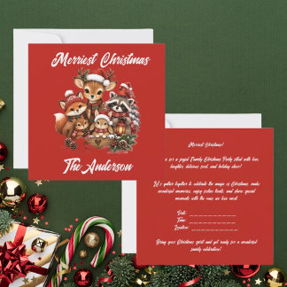 Allerleukste Kerstmis Bosdieren Familiefeest Kaart