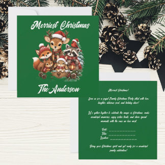 Allerleukste Kerstmis Bosdieren Familiefeest Kaart