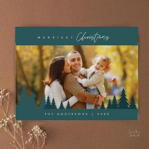 Allerleukste Kerstmis Familie Foto Buiten Grove De Briefkaart