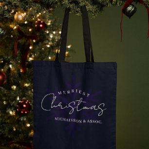 Allerleukste Kerstsneeuwvlok Navy Blauwe Draagtas