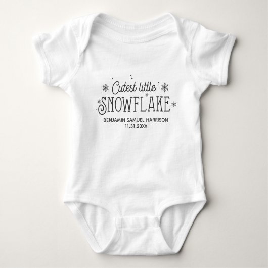 Allerliefste kleine sneeuwvlok baby's eerste kerst romper (Voorkant)