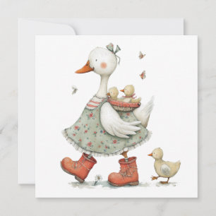 Allerlieft Gans Whimsical Moederdag Moeder Babys Kaart