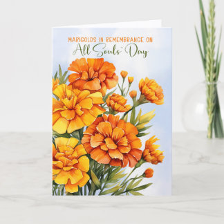 Allerzielen Herdenking Samengestelde Marigolds Bla Feestdagen Kaart