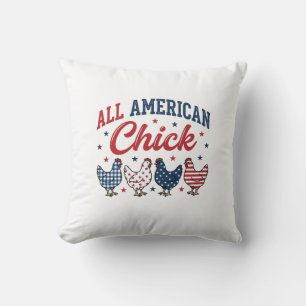 Alles Amerikanisch Kip Patriotische Kip Shirt Ontw Kussen