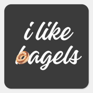Alles bagel liefhebbers vind bagels minimalistisch vierkante sticker