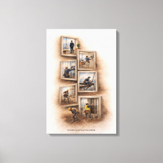 Alles begint onderaan Canvasprint Canvas Afdruk