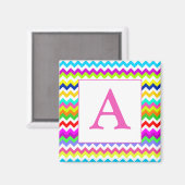 Alles behalve Grey Chevron Custom Initiaal Magneet (Voorkant / Achterkant)