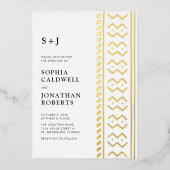 Alles bij één modern Boho-modcloth-monogram bruilo Folie Uitnodiging (Voorkant)