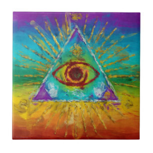Alles bij elkaar genomen: oog van God - abstracte Tegeltje