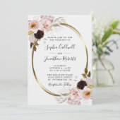 Alles bij elkaar in één blush roze rozen Gold Lijs Kaart (Staand voorkant)