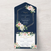 Alles bij elkaar in één marineschandje all in one uitnodiging (Binnen)