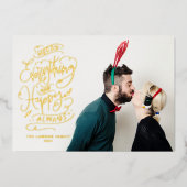 Alles bij elkaar voegen en altijd een Happy Photo Folie Feestdagenkaart (Voorkant)