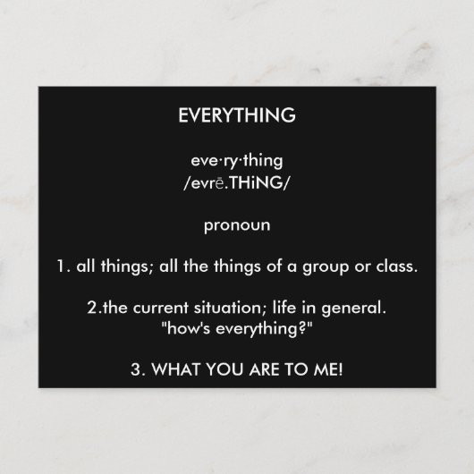 "ALLES" Briefkaart (Voorkant)