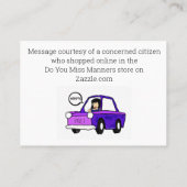 Alles controleren wat van toepassing is visitekaartje (Achterkant)