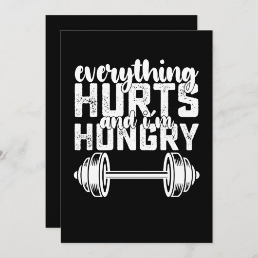 Alles doet pijn en ik heb honger kaart (Voorkant / Achterkant)