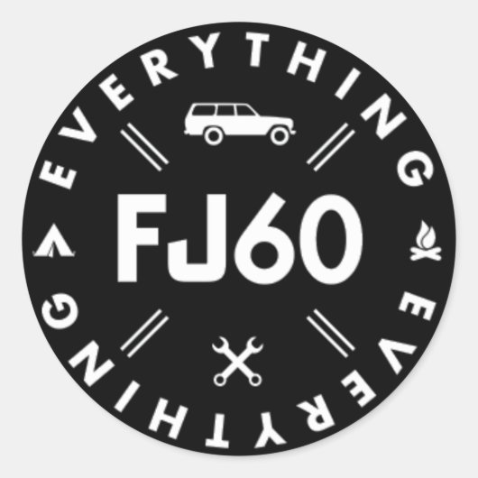 Alles FJ60 Logo Sticker - Zwart (Voorkant)