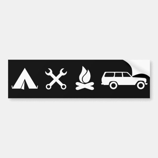 Alles FJ60-pictogram Bumpersticker - zwart (Voorkant)