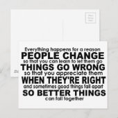 Alles gebeurt om een reden Inspirerend Briefkaart (Voorkant / Achterkant)