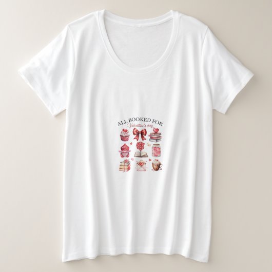 Alles gereserveerd voor Valentijnsdag illustratie Grote Maat T-shirt (Design voorkant)