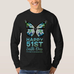 Alles Gute tot 51e Dag van de Aarde Monarch Bloem T-shirt