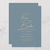 Alles-in-1 Elegant Zee Glas Blauwgroen Goud Nuestr Kaart (Voorkant / Achterkant)