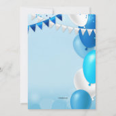 Alles in Blue Birthday Invitation Kaart (Achterkant)