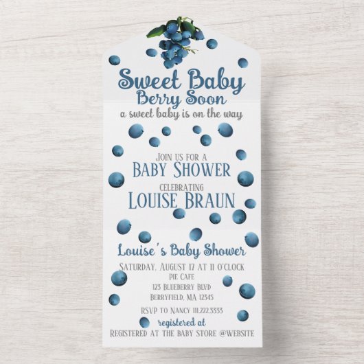Alles in één Baby shower Uitnodigen All In One Uitnodiging (Binnen)