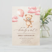Alles in een Bearly Wait Pink Girl Baby shower Kaart (Staand voorkant)