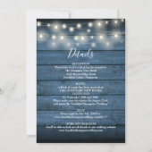 Alles in één blauwe roestige houten slingerlampjes kaart (Achterkant)