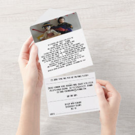 Alles in één bruiloft all in one uitnodiging