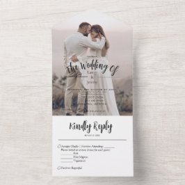 Alles in één bruiloft all in one uitnodiging