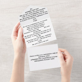 Alles in één bruiloft uitnodiging