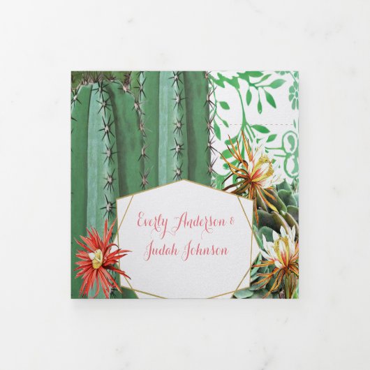 Alles in één cactus drieluik uitnodiging (Cover)