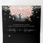 Alles in één elegant roze hartref weddenschap met  drieluik uitnodiging (Binnenzijde eerst)