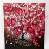 Alles in één elegante rode en roze hartritmebruilo drieluik uitnodiging (Binnenzijde eerst)