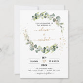 Alles in één Eucalyptus QR Code Greenery Wedding Kaart (Voorkant)