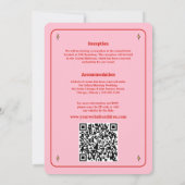 Alles in één gewaagde rode en roze grillige QR-cod Kaart (Achterkant)
