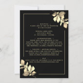 Alles in één gouden Eucalyptus Elegant Black Weddi Kaart (Achterkant)