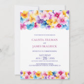 Alles in één kleurrijke bloemenbruiloft kaart (Voorkant)