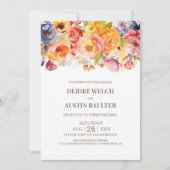 Alles in één levendige lente bloemenbruiloft kaart (Voorkant)
