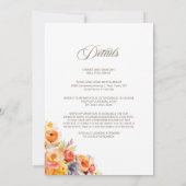 Alles in één levendige lente bloemenbruiloft kaart (Achterkant)