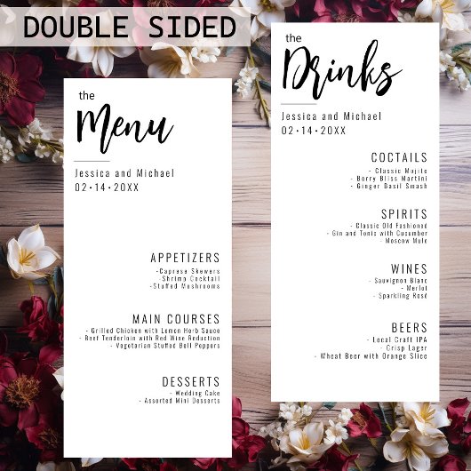💍Alles in één menu & Drinken menuMinimalistisch E