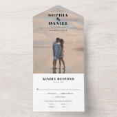 Alles in één moderne bruiloft met foto all in one uitnodiging (Binnen)