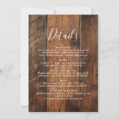 Alles in een moderne rustieke schuur houten bruilo kaart (Achterkant)