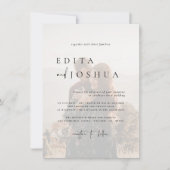 Alles in één QR code 2 foto bruiloft Kaart (Voorkant)